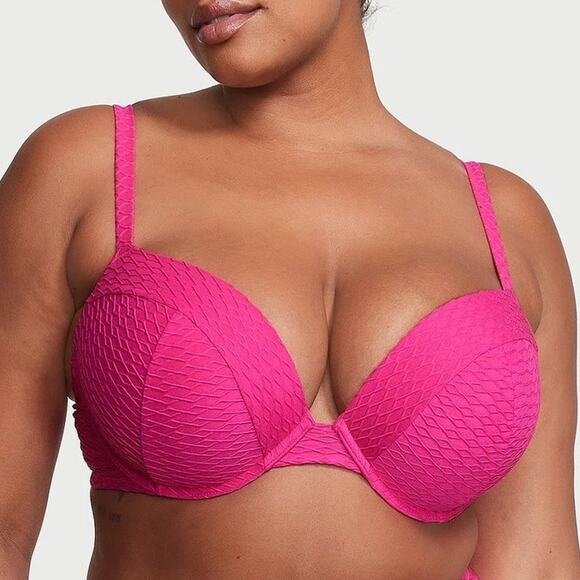 VS Victoria's Secret Swim Sexy Tee Push-Up Top Side Tie Cheeky Bottom Bikini NEW - Picture 2 of 6